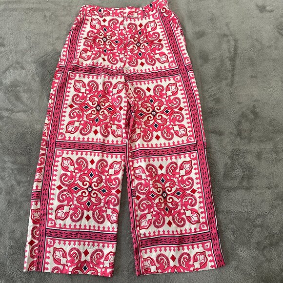 NWT House of Harlow 1960 Satin Wide Leg Pants Women's LARGE Pink - Picture 1 of 6